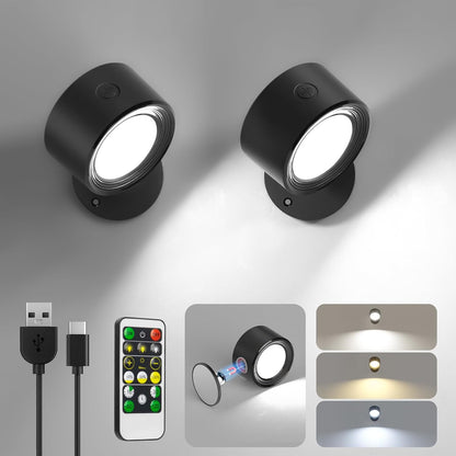 LED Wall Mounted Lights – Rechargeable, Dimmable, & Remote-Controlled