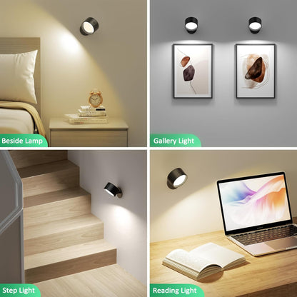 LED Wall Mounted Lights – Rechargeable, Dimmable, & Remote-Controlled