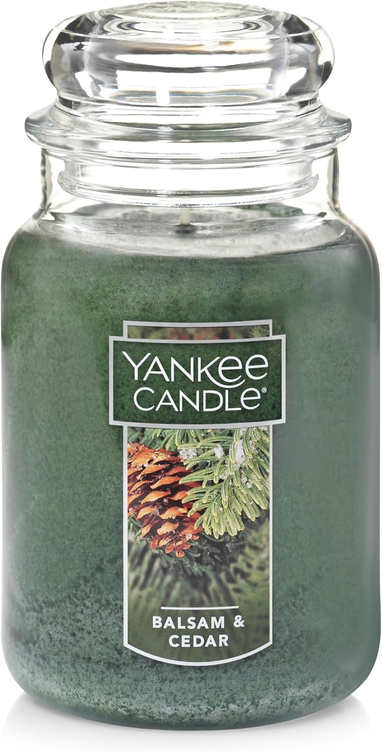 Balsam & Cedar 22oz Single Wick Candle, 110+ Hour Burn Time, Ideal Holiday Gift